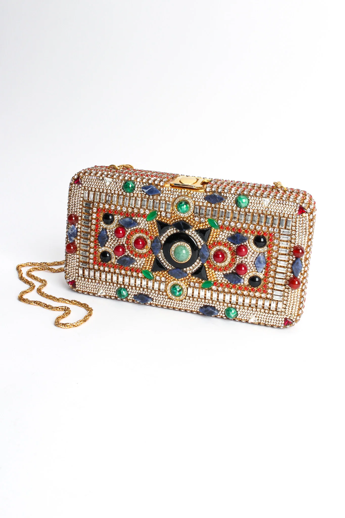 Glass Stone & Rhinestone Box Clutch - Image 4
