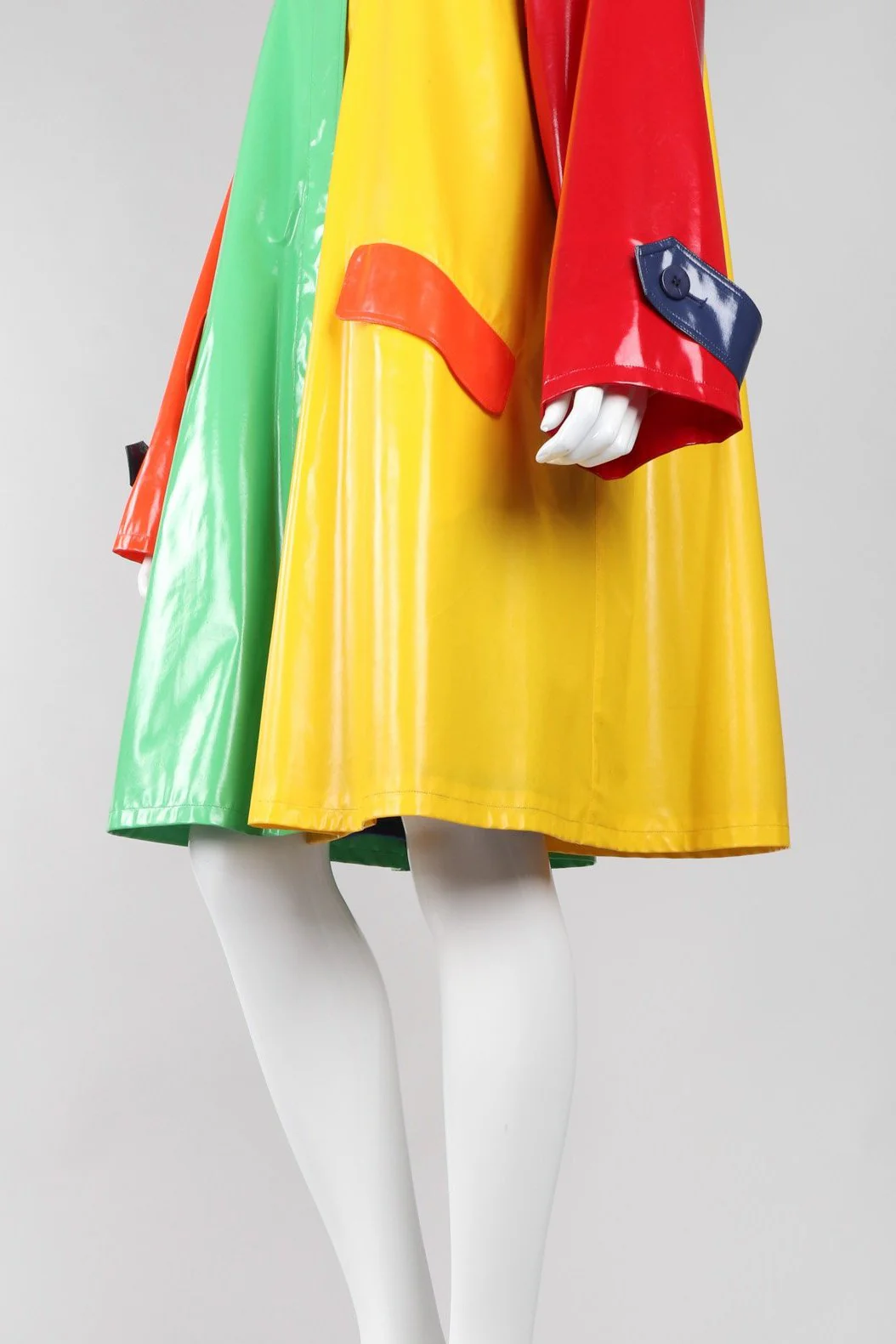 Glossy Colorblock Rain Coat