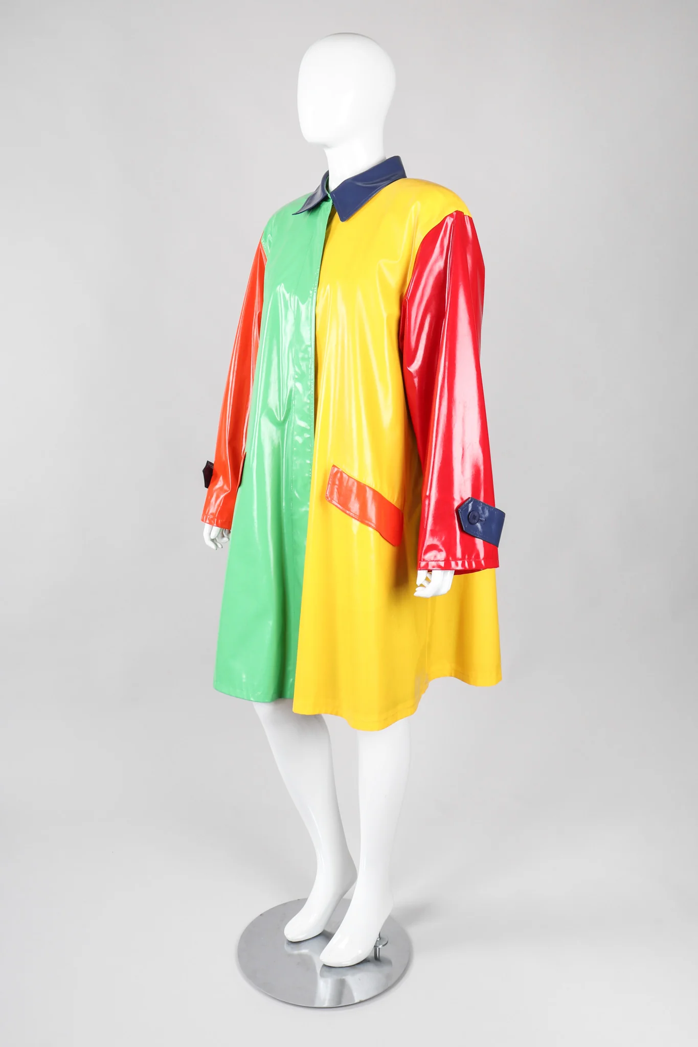 Glossy Colorblock Rain Coat - Image 4