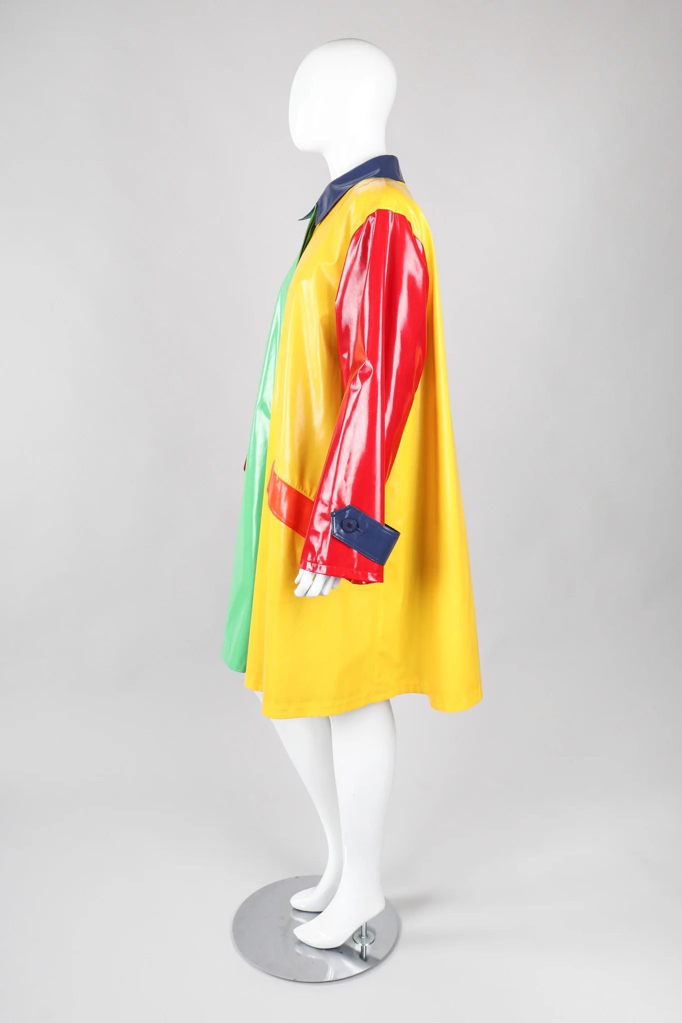 Glossy Colorblock Rain Coat - Image 5