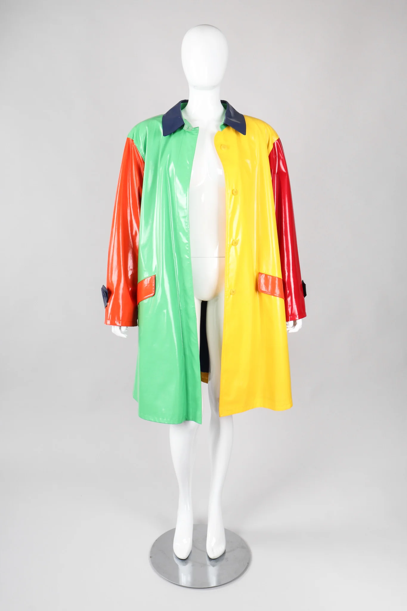 Glossy Colorblock Rain Coat - Image 8