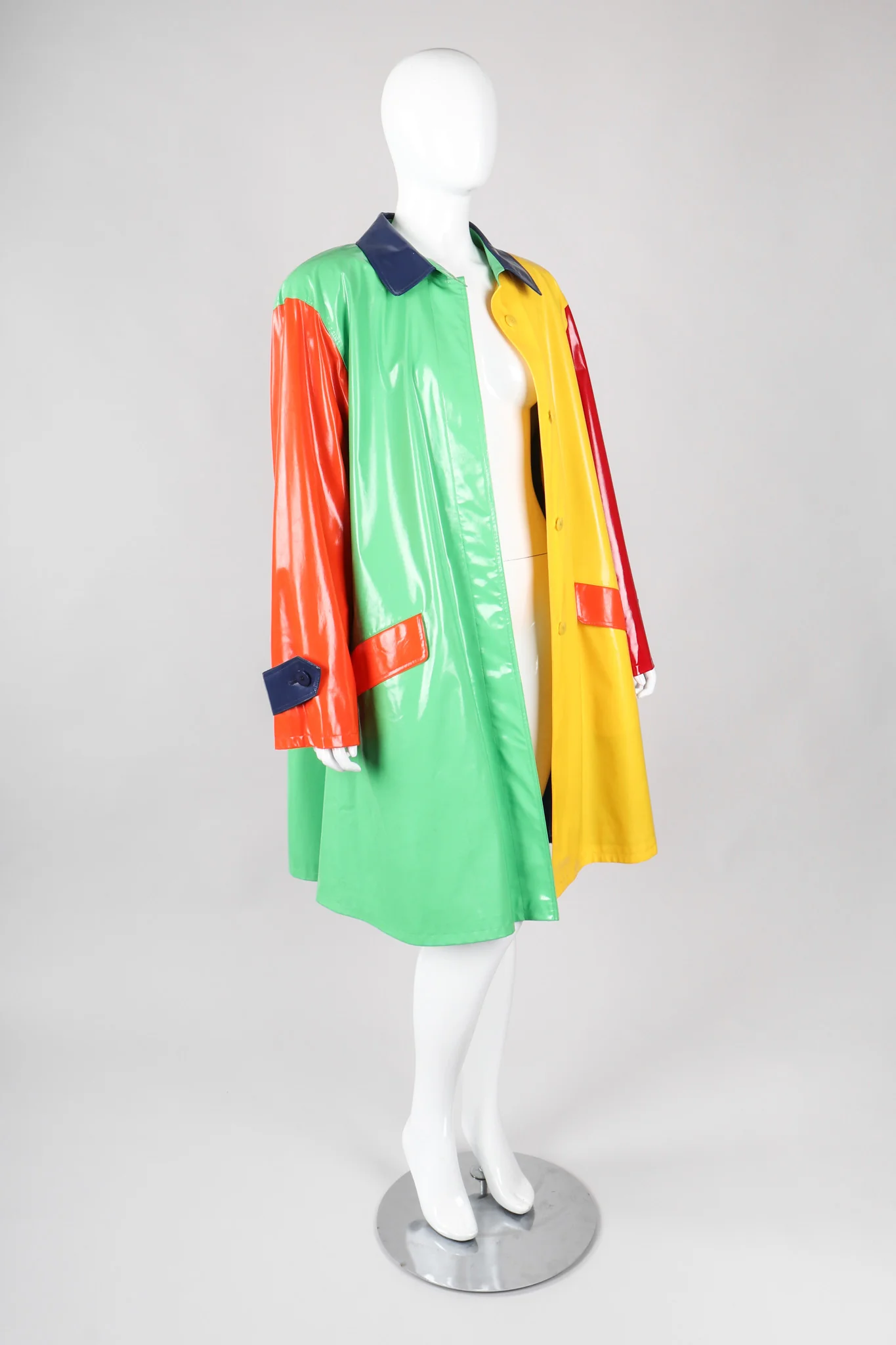 Glossy Colorblock Rain Coat - Image 9