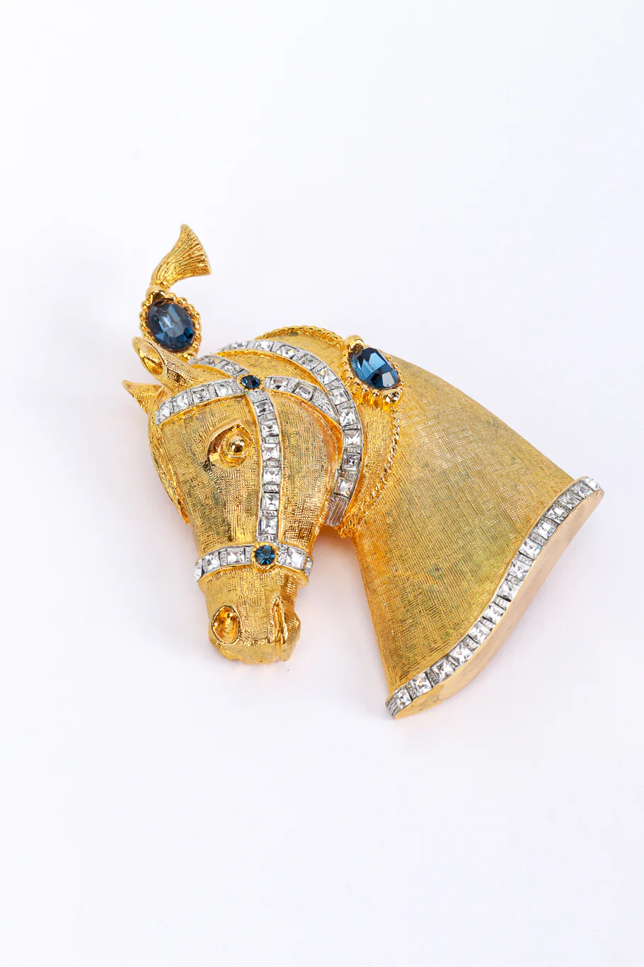 Gold & Blue Carnival Horse Brooch - Image 3