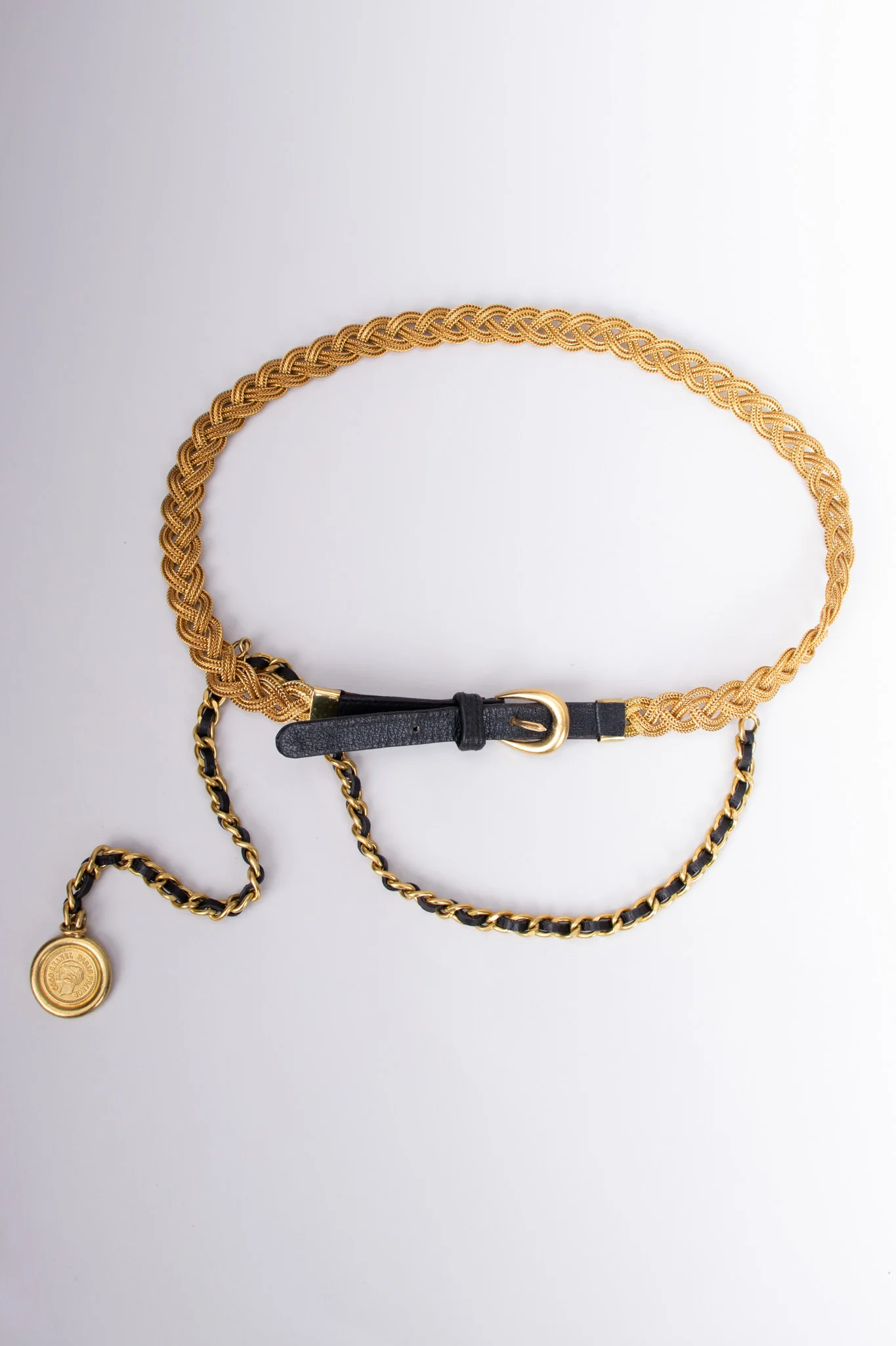 Gold Braided Chain Charm Belt - Image 3