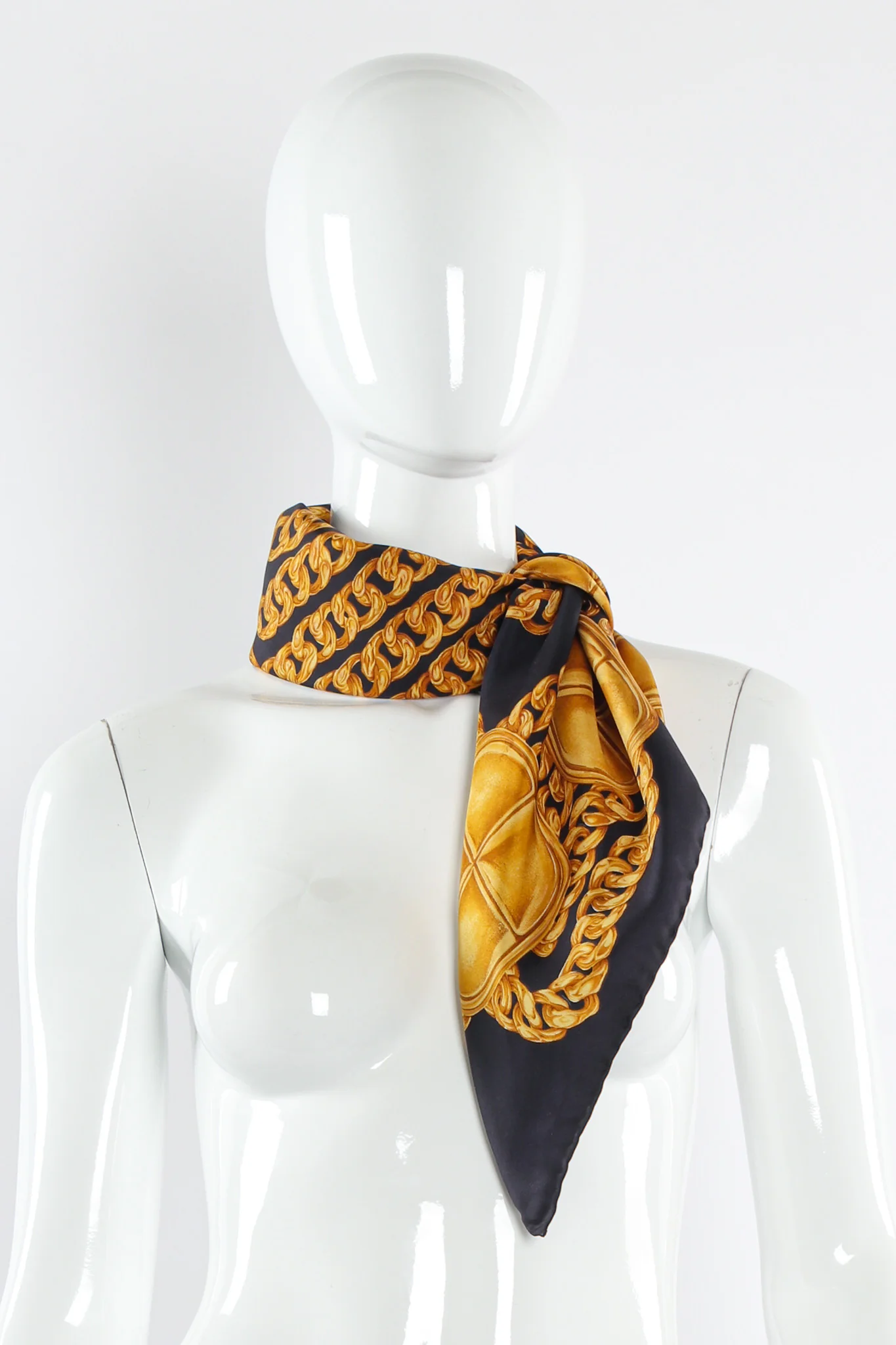 Chain Link Print Silk Scarf