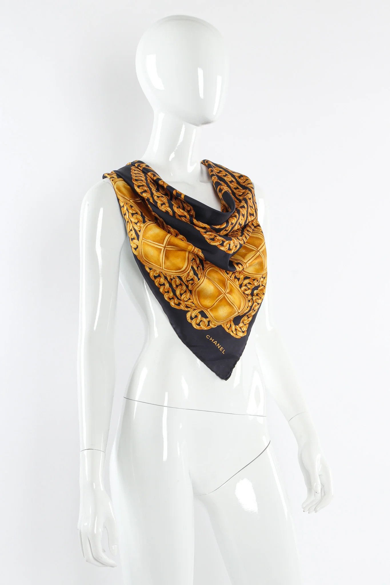 Chain Link Print Silk Scarf - Image 3