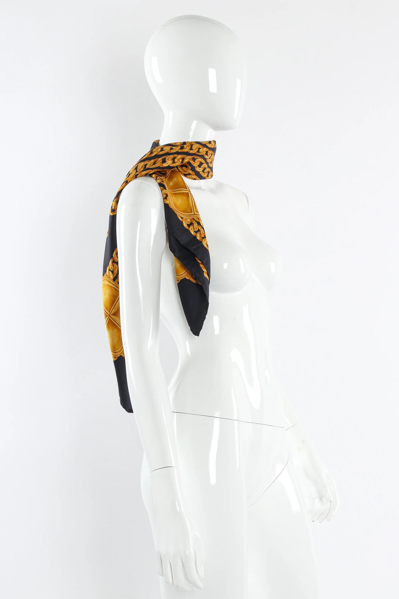 Chain Link Print Silk Scarf - Image 4