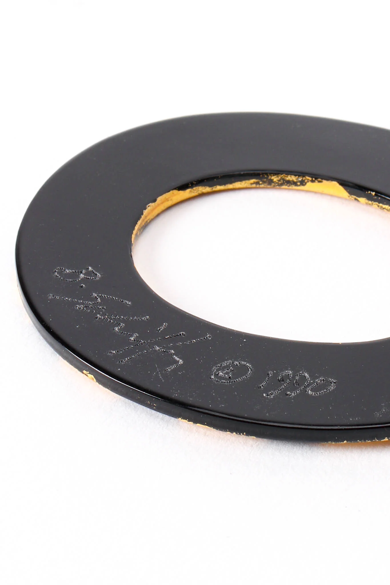 Gold Checked Hoop Drop Earrings - Image 8
