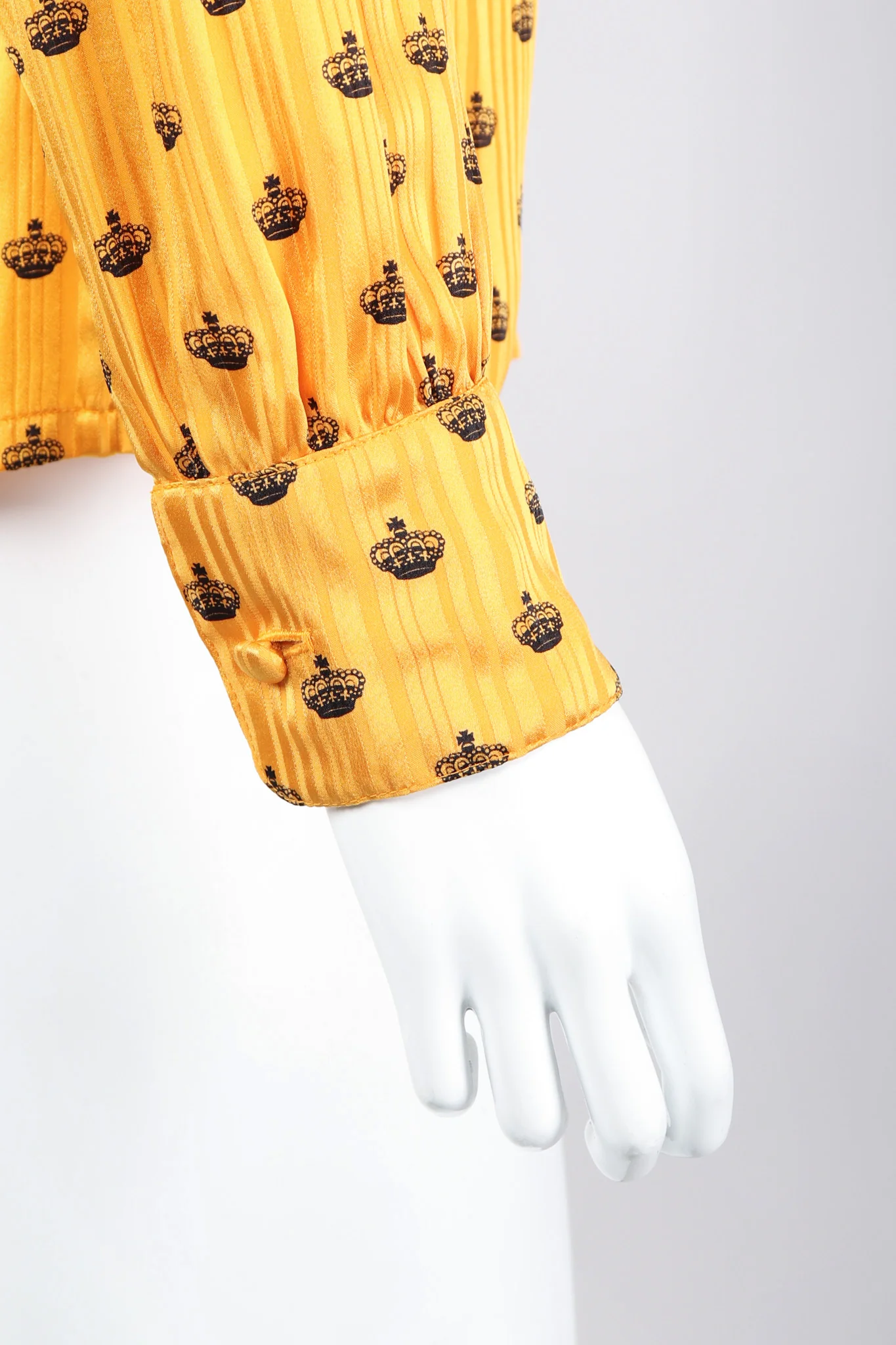 Gold Crown Silk Bow Blouse - Image 10