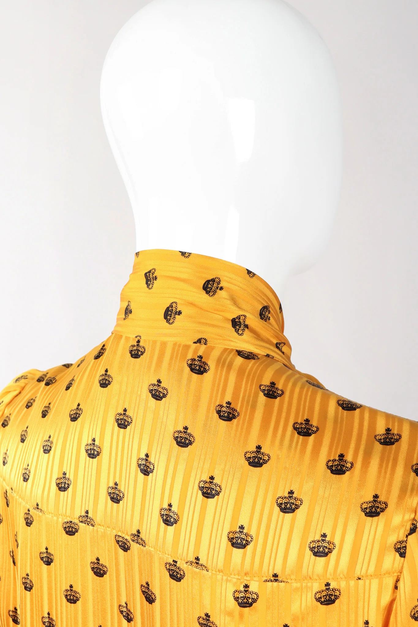 Gold Crown Silk Bow Blouse - Image 11