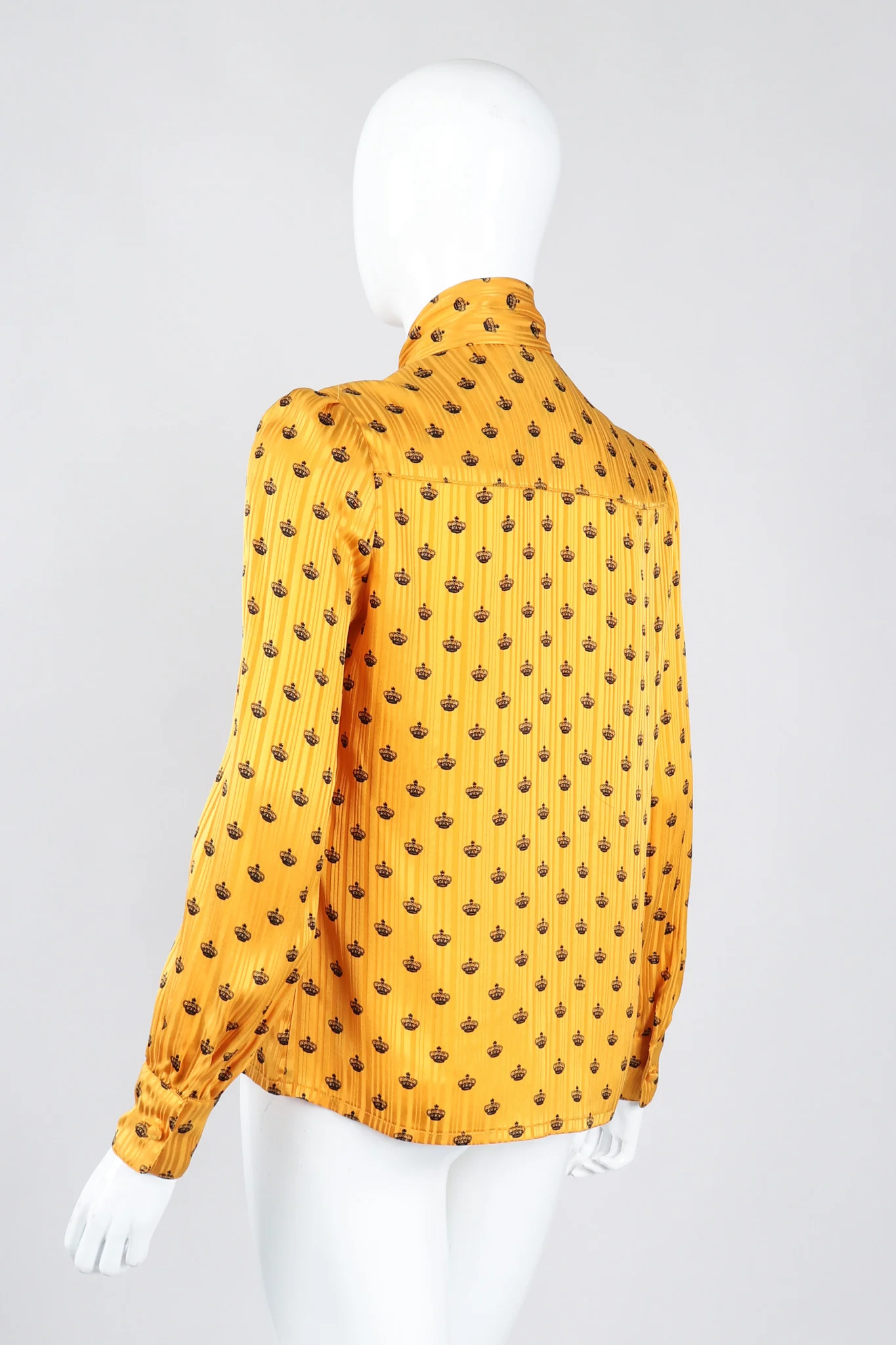 Gold Crown Silk Bow Blouse - Image 6
