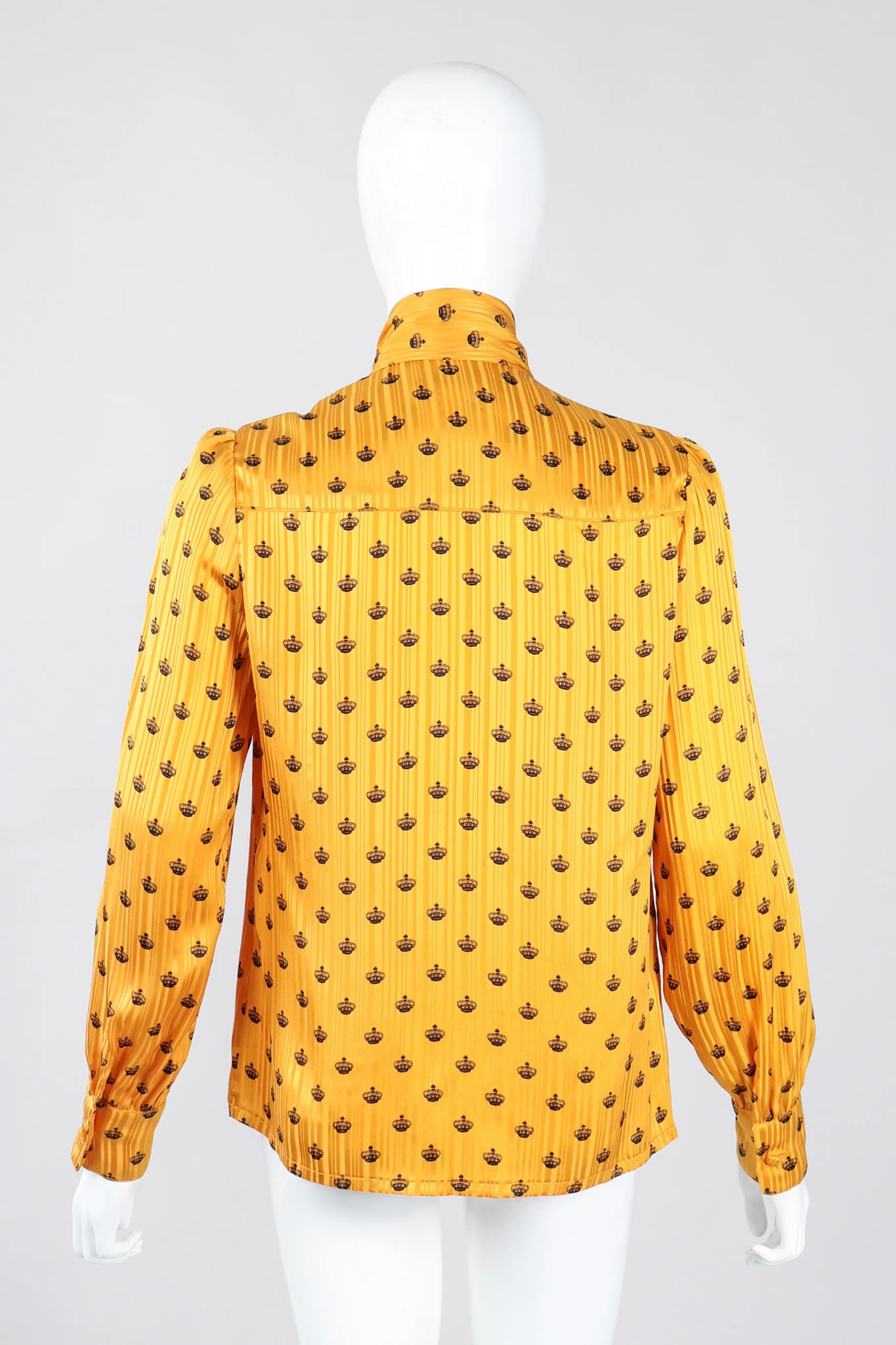 Gold Crown Silk Bow Blouse - Image 7
