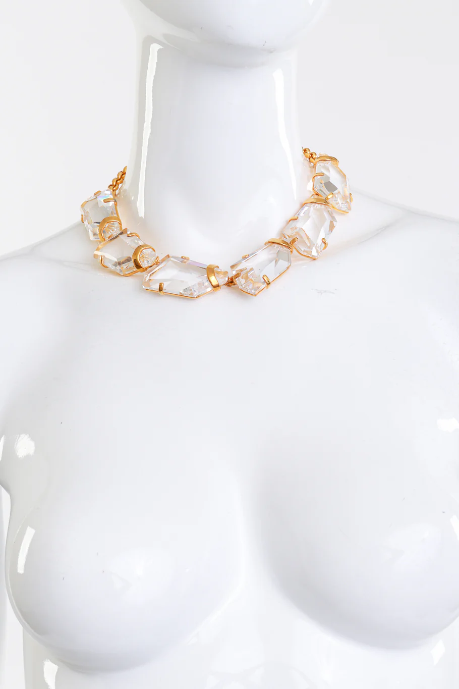 Gold Crystal Ice Nugget Collar Necklace - Image 2