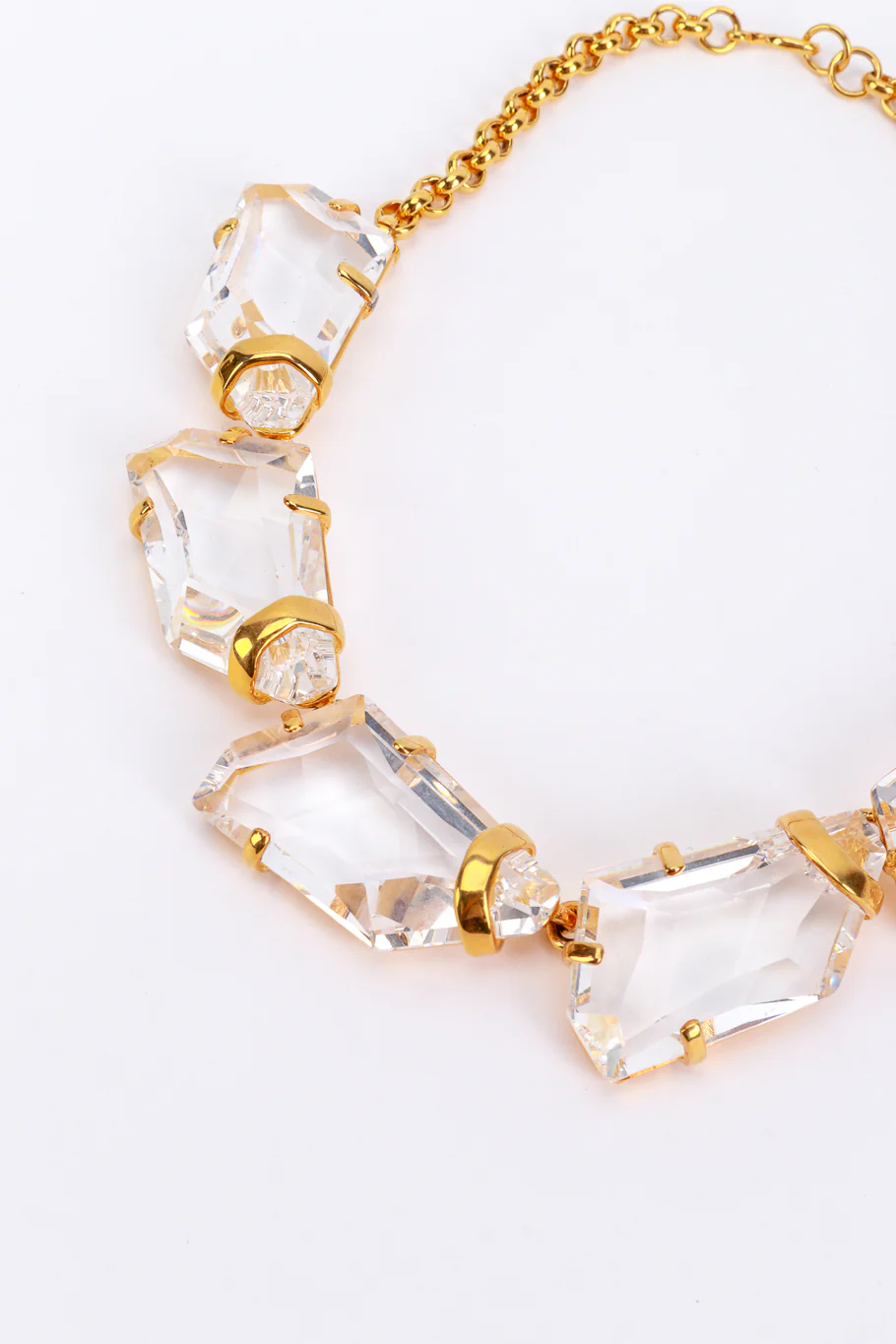 Gold Crystal Ice Nugget Collar Necklace - Image 3