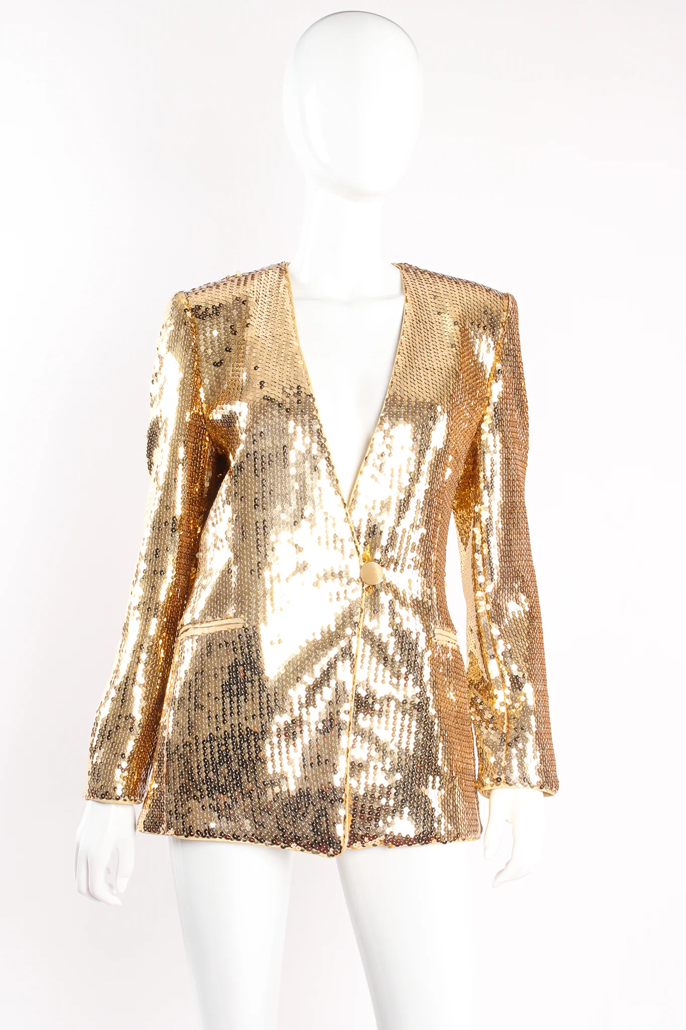 Gold Disco Sequined Jacket & Skirt Set - Image 6