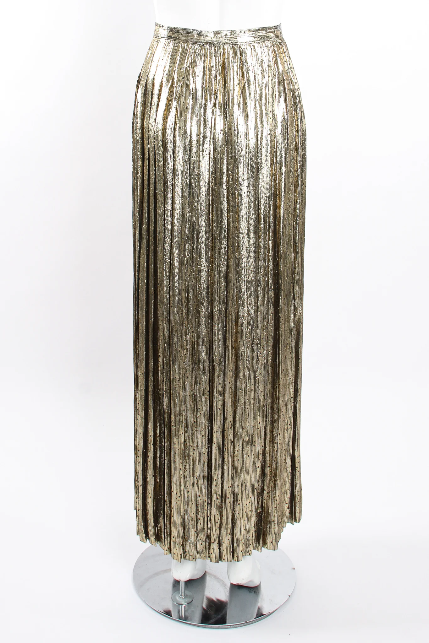 Gold Lamé Pleated Dot Skirt - Image 5