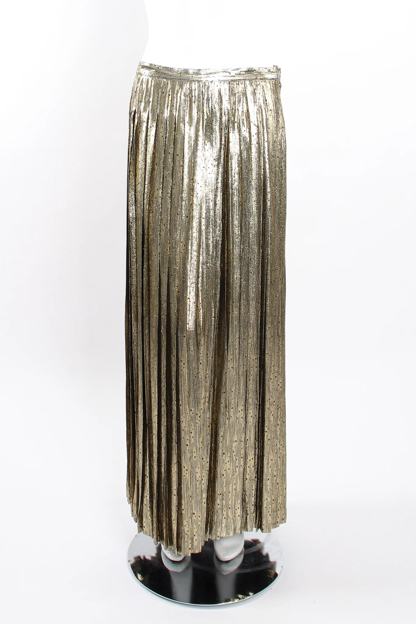 Gold Lamé Pleated Dot Skirt - Image 6