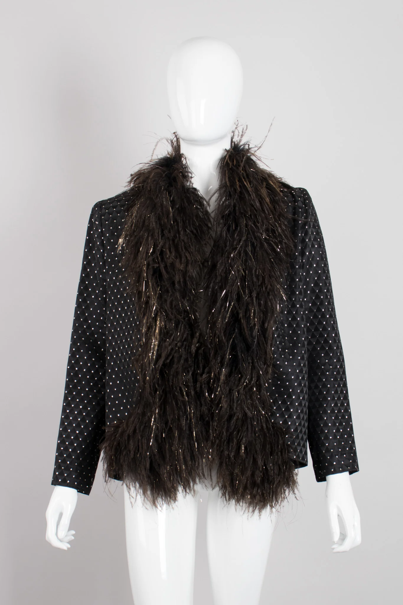 Gold Dotted Ostrich Jacket - Image 3