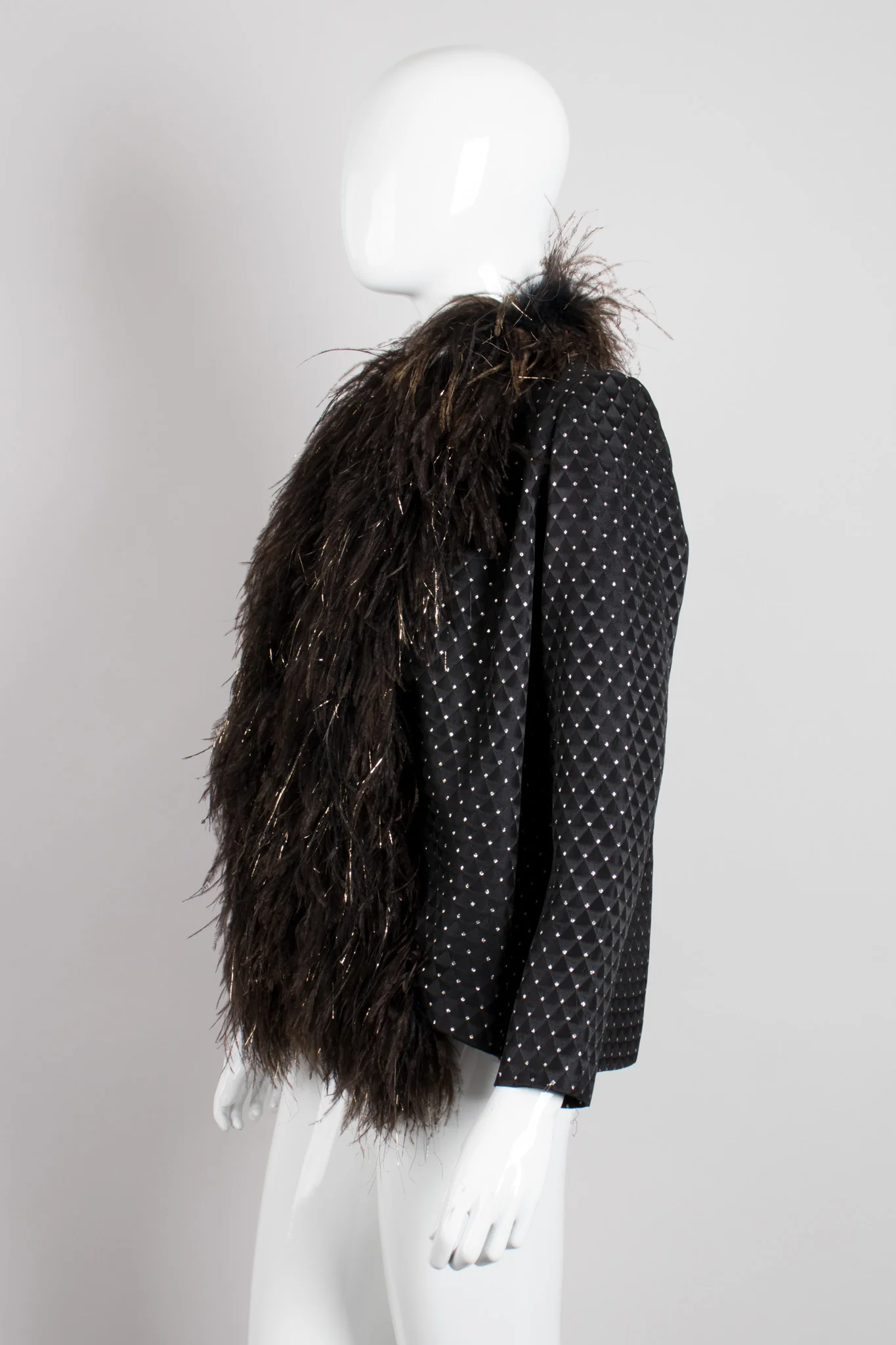 Gold Dotted Ostrich Jacket - Image 4