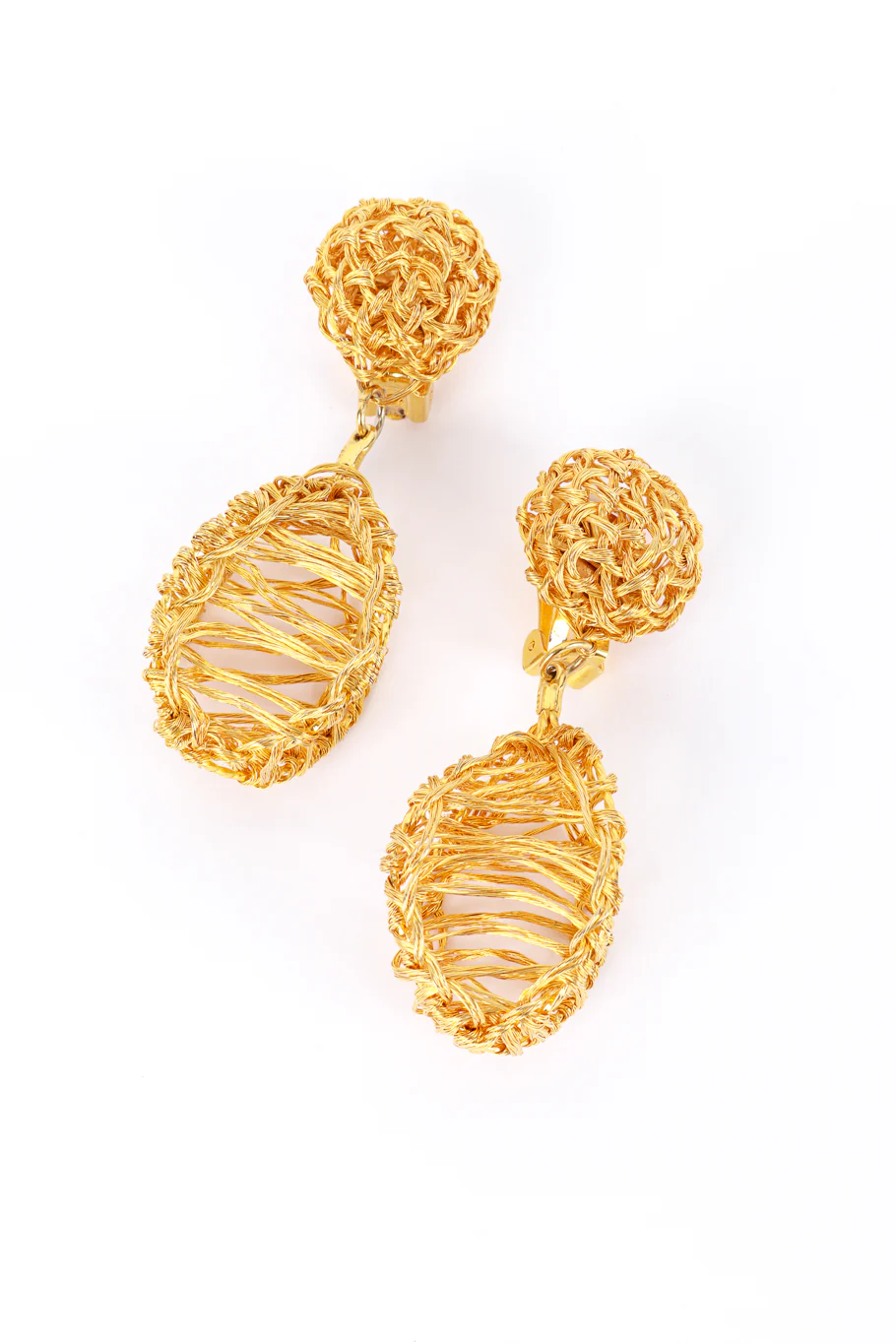 Gold Egg Drop Earrings - Image 4