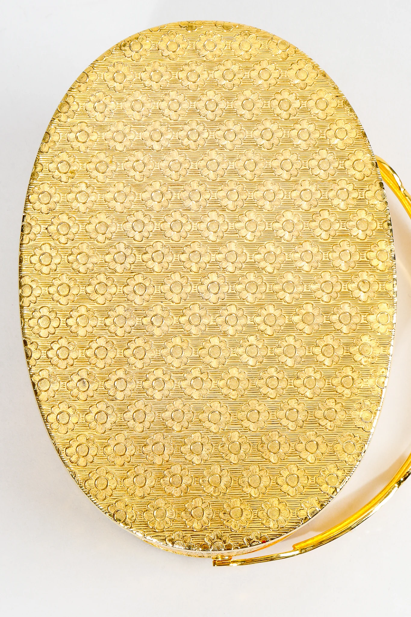 Gold Floral Vanity Case Box Bag - Image 9
