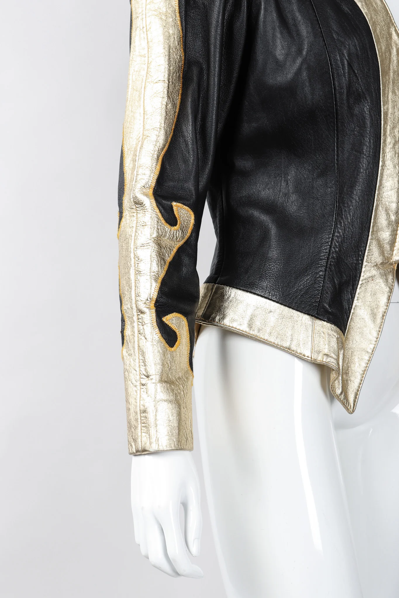 Gold Flourish Leather Jacket - Image 10