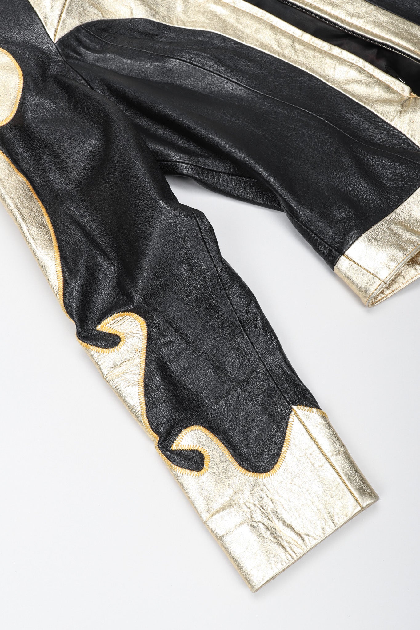 Gold Flourish Leather Jacket - Image 13