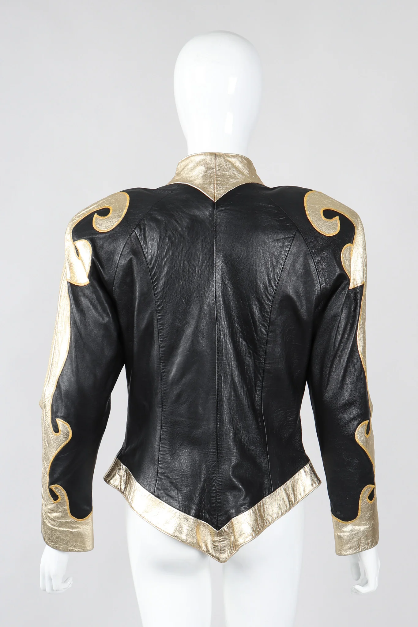 Gold Flourish Leather Jacket - Image 6