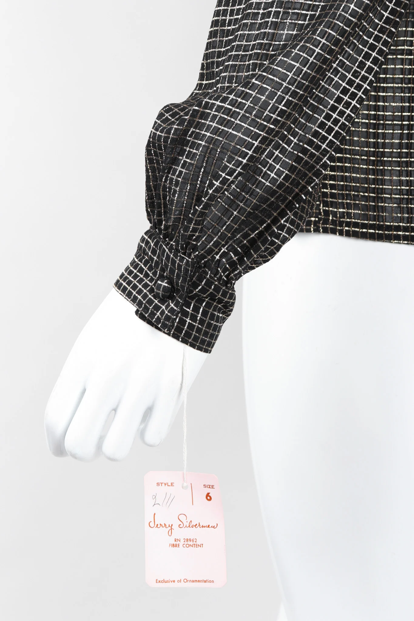 Gold Graph Check Bow Blouse - Image 12