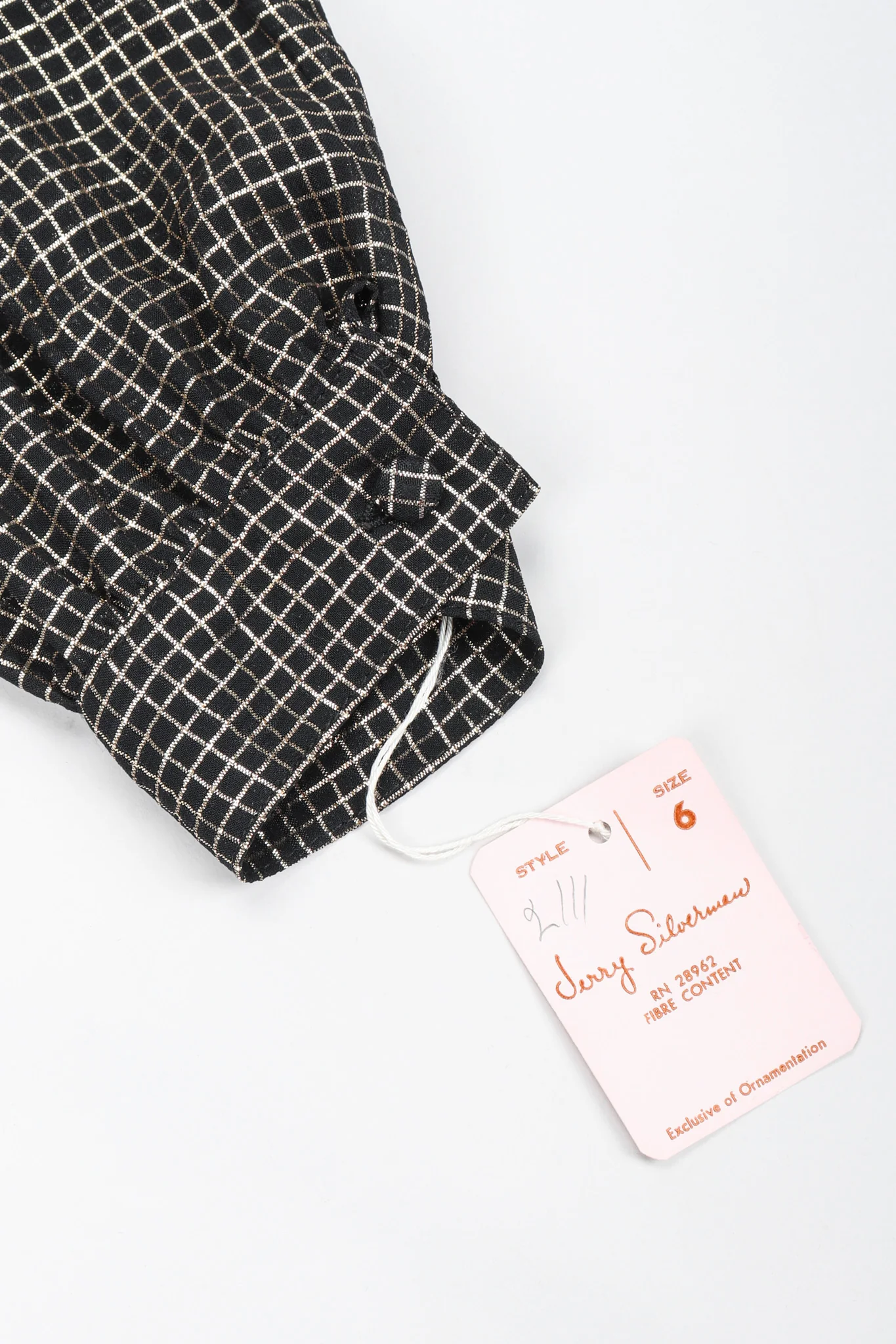 Gold Graph Check Bow Blouse - Image 14
