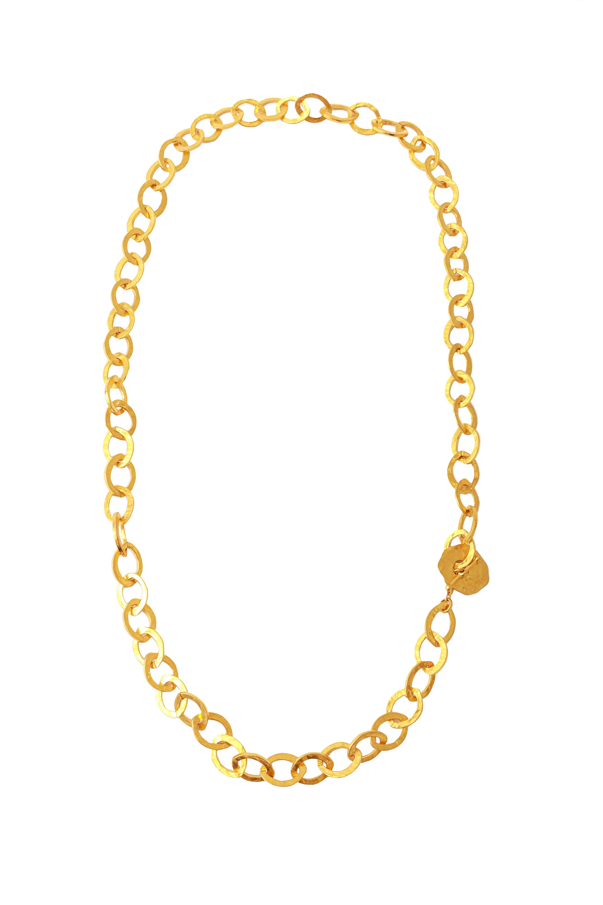 Gold Hammered Hoop Chain Belt/Necklace