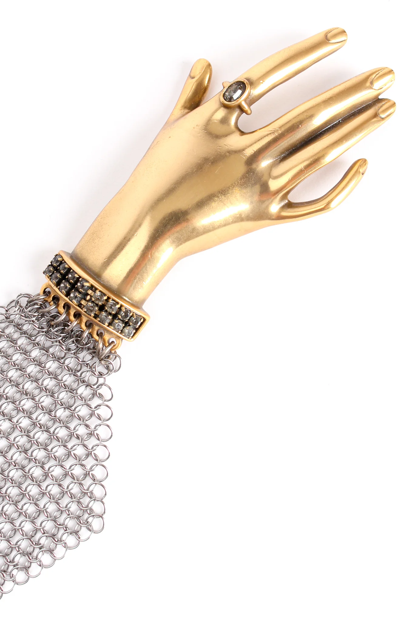 Gold Hand Buckle Mesh Wrap Belt - Image 5