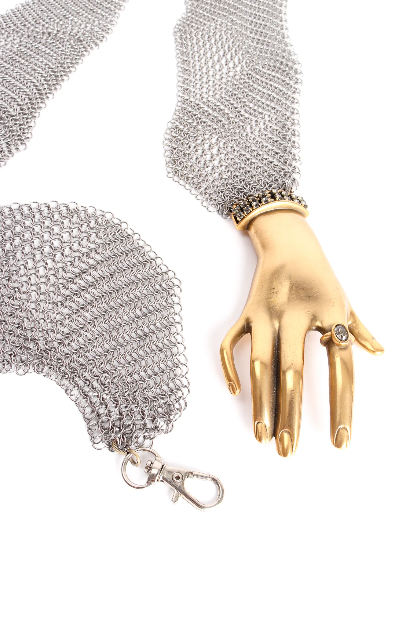 Gold Hand Buckle Mesh Wrap Belt - Image 7