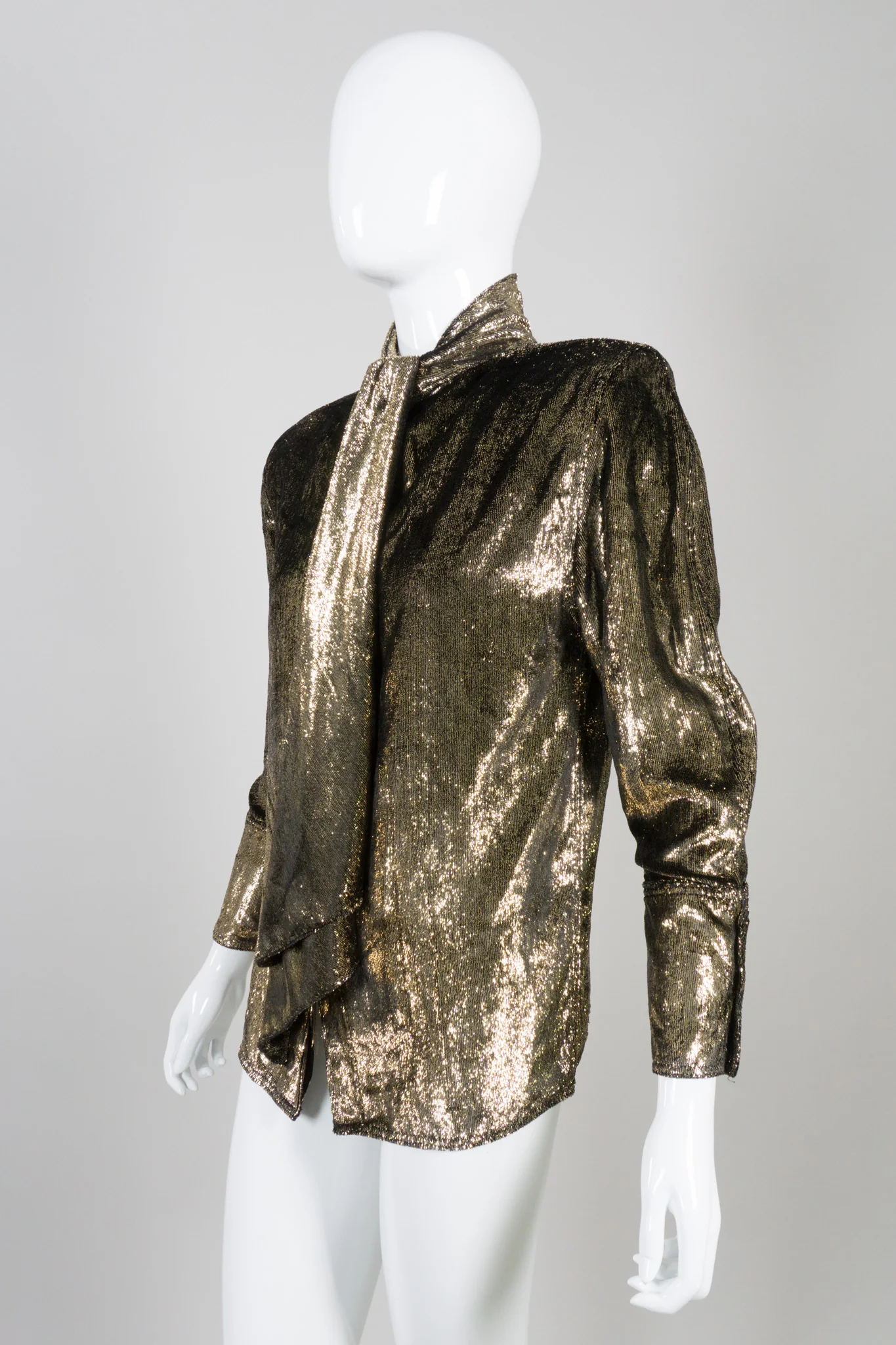 Gold Lamé Velvet Blouse - Image 3