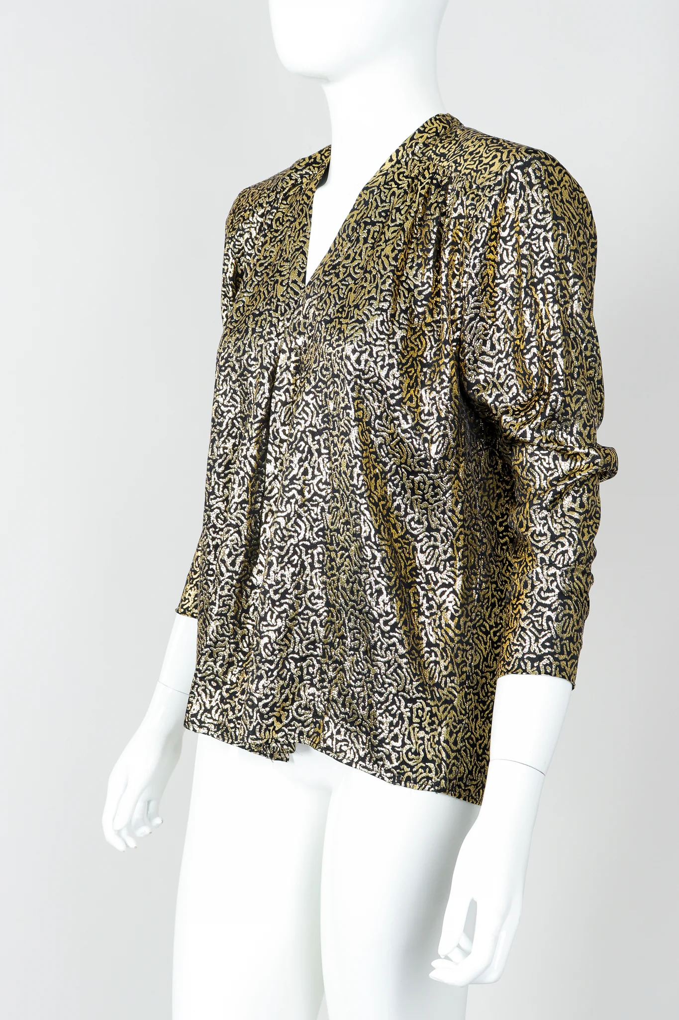 Gold Lamé Wrap Blouse