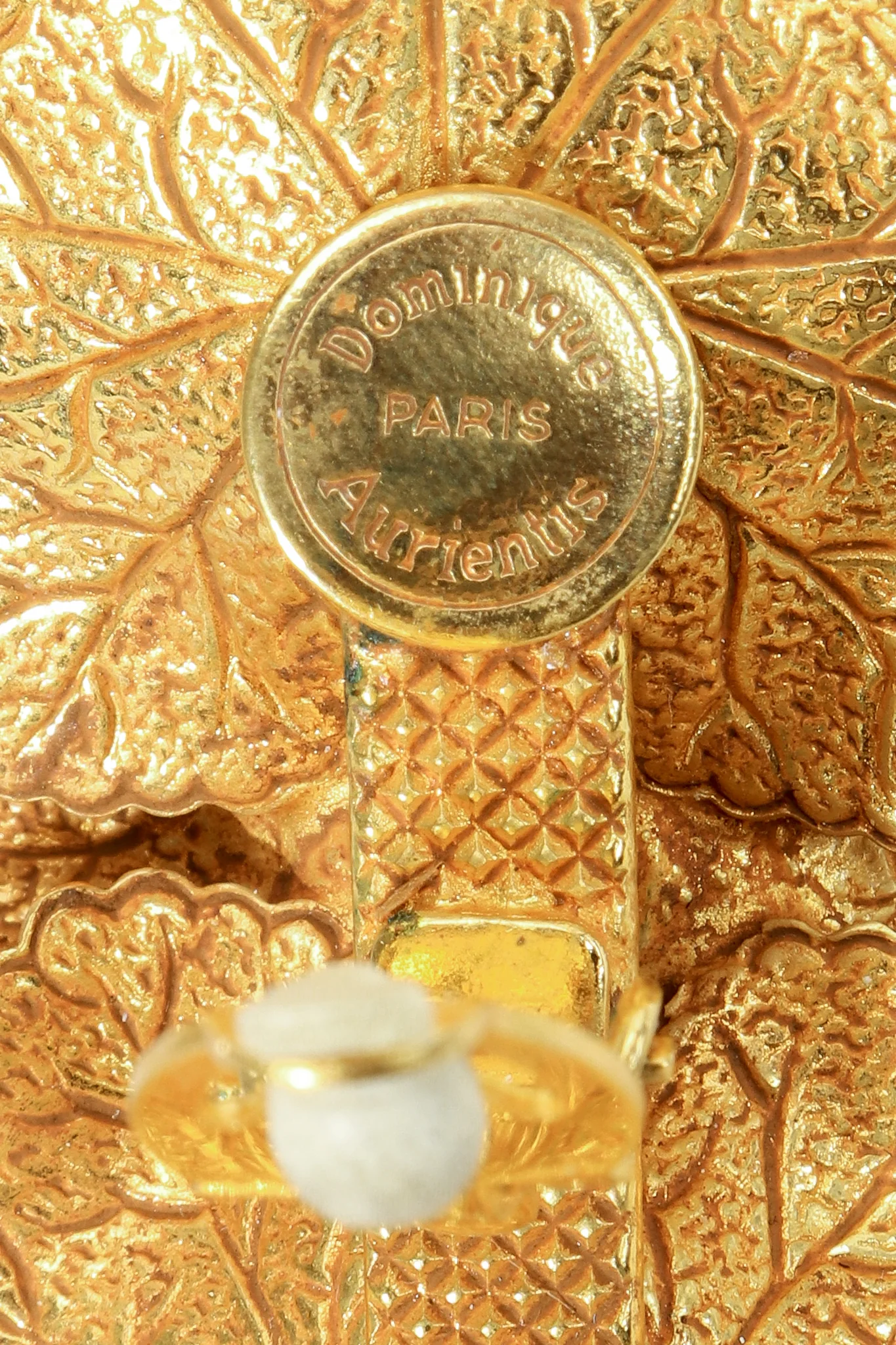 Gold Leaf Cluster Pearl Earrings - Image 7