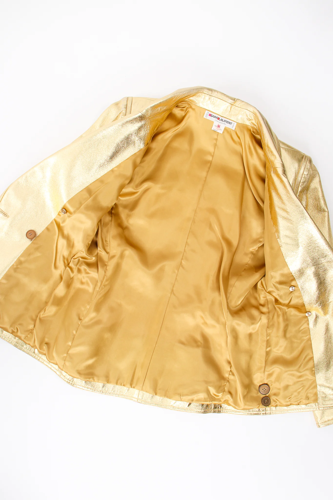 Gold Leather Lamé Jacket - Image 13