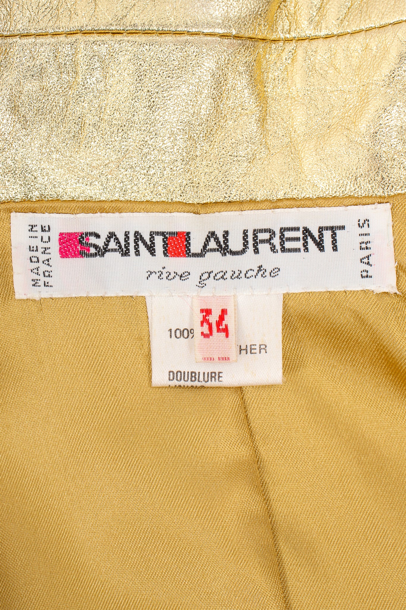 Gold Leather Lamé Jacket - Image 15
