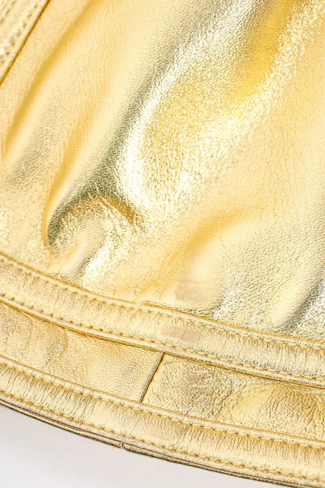 Gold Leather Lamé Jacket - Image 18
