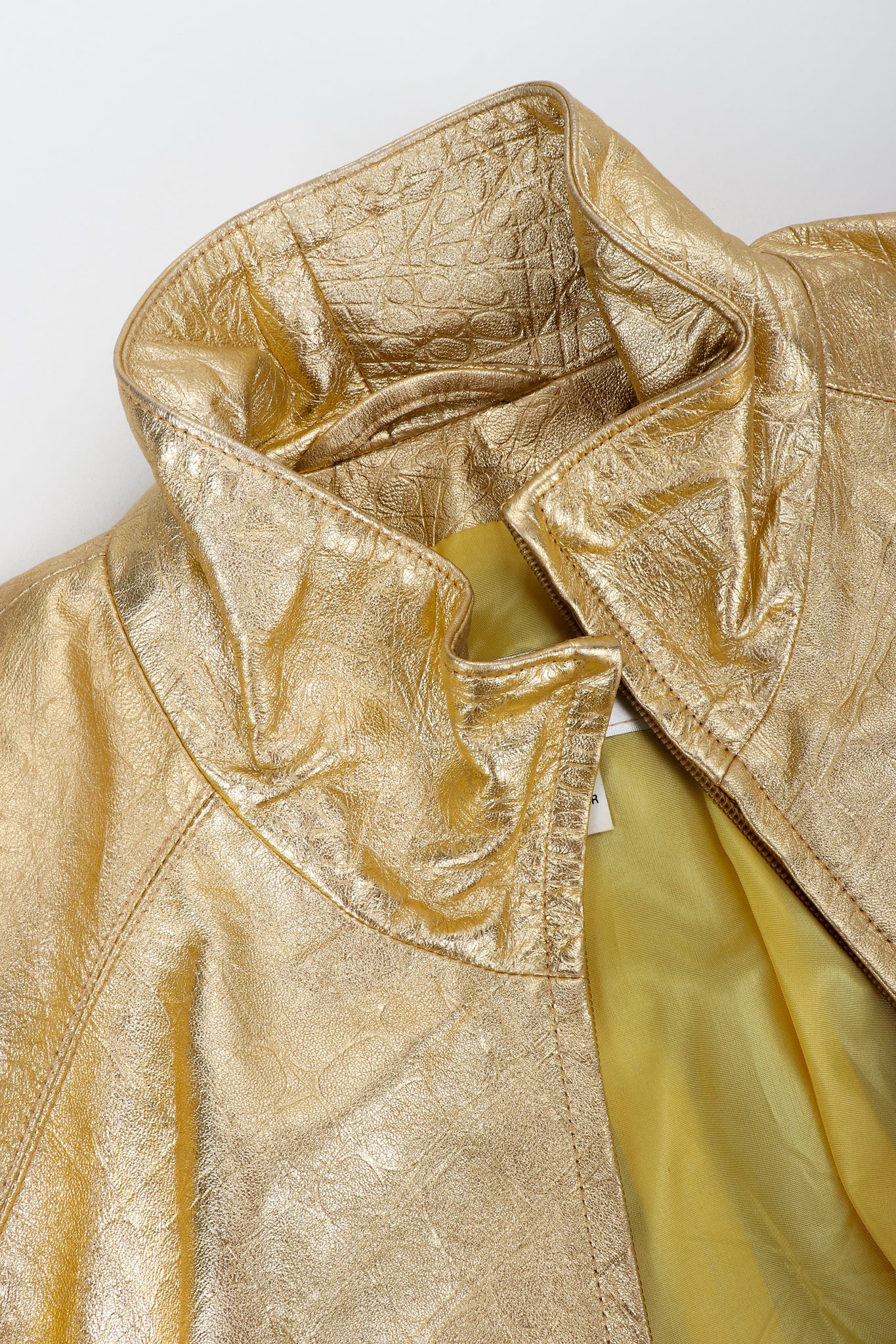 Gold Leather Lamé Jacket & Skirt Set - Image 11