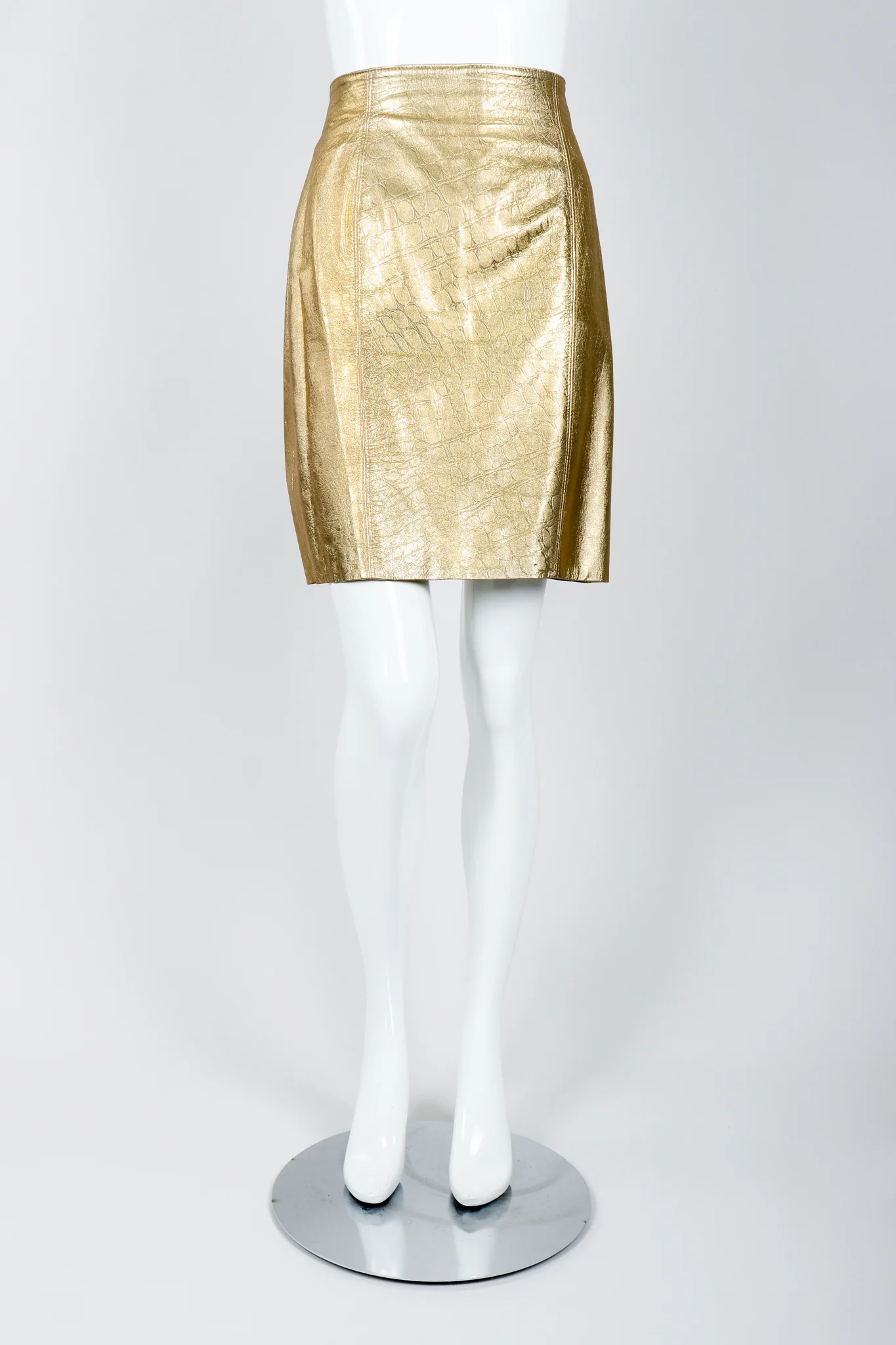 Gold Leather Lamé Jacket & Skirt Set - Image 12