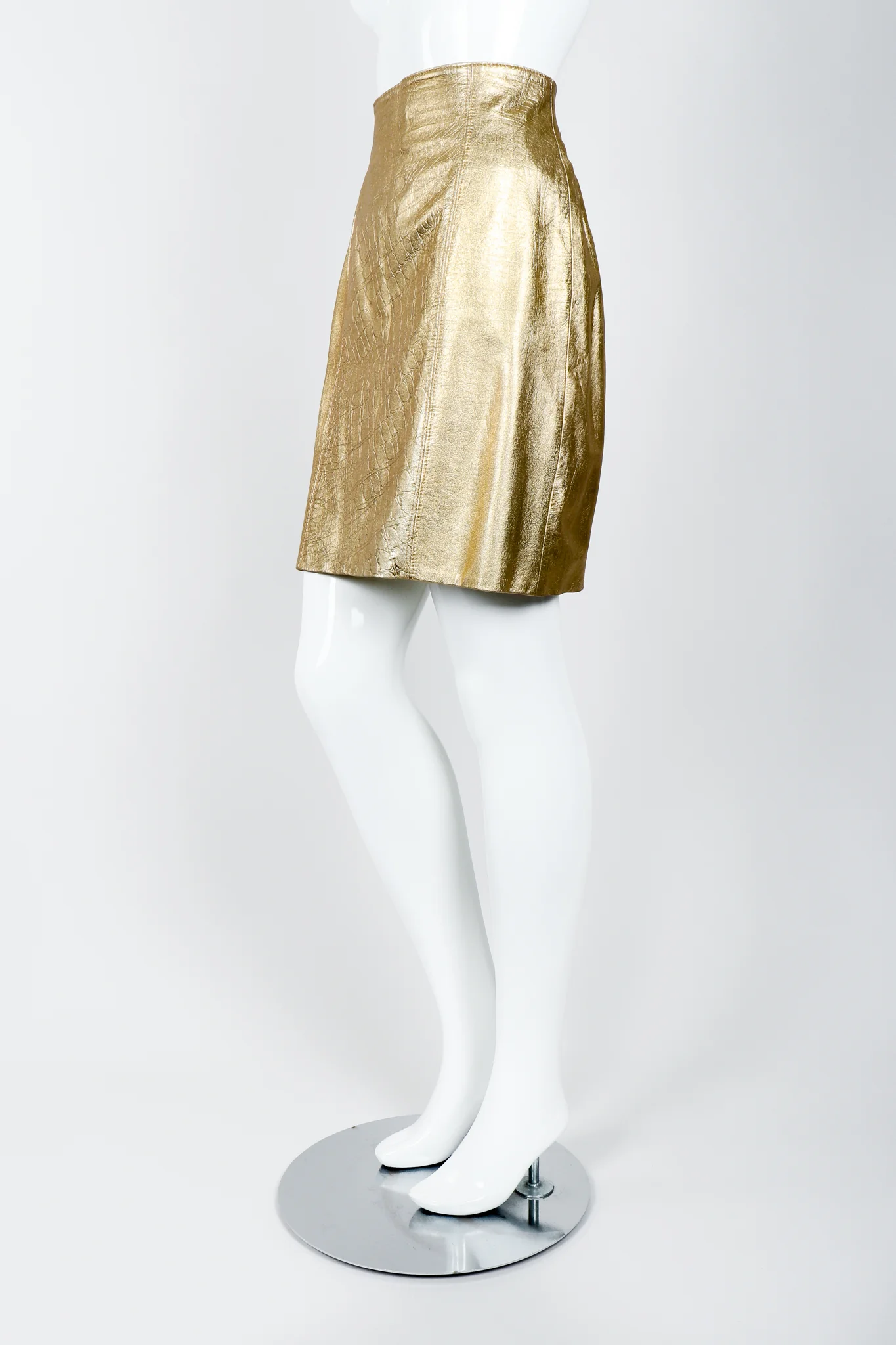 Gold Leather Lamé Jacket & Skirt Set - Image 13