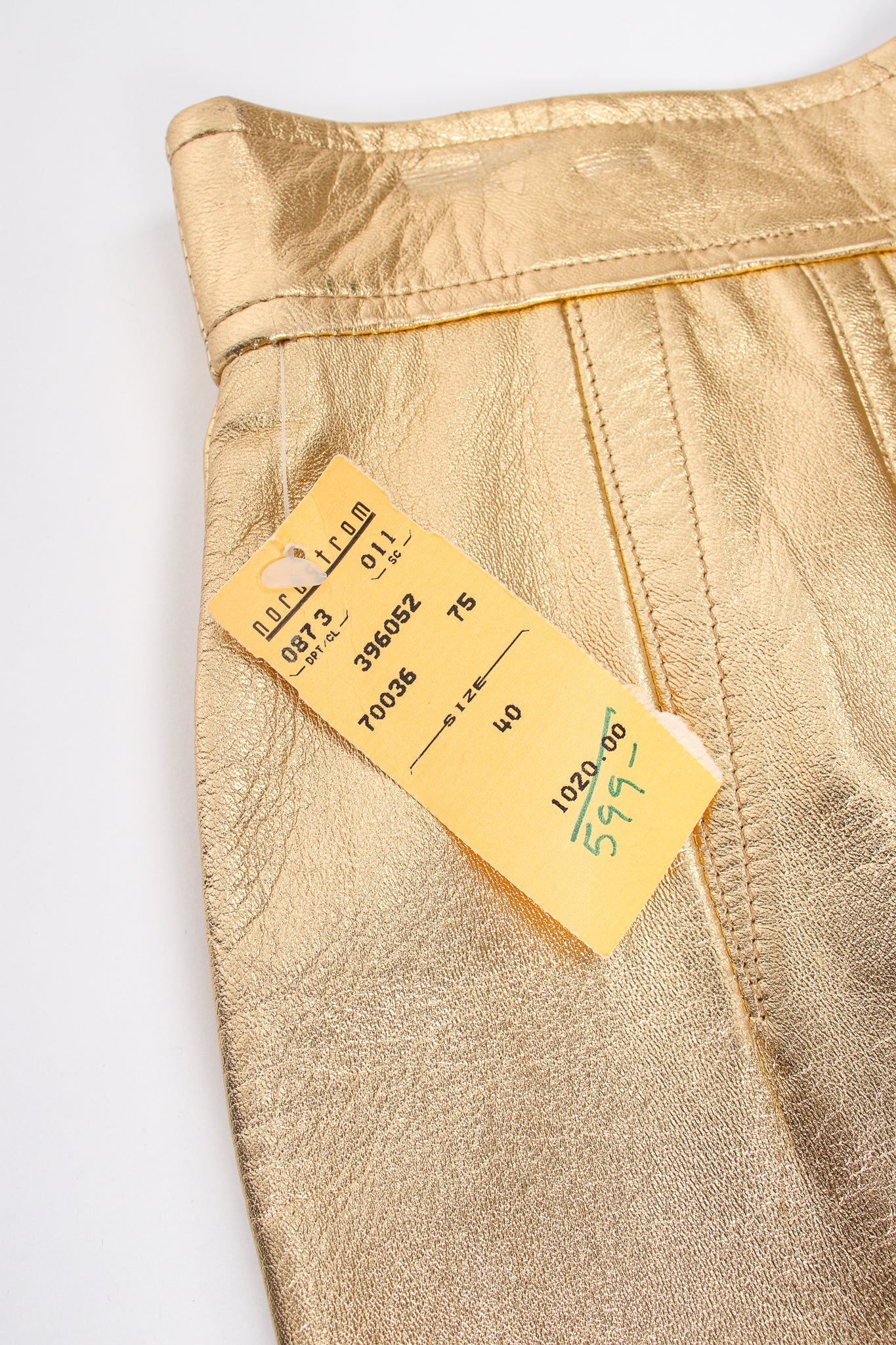 Gold Leather Lamé Skirt - Image 8