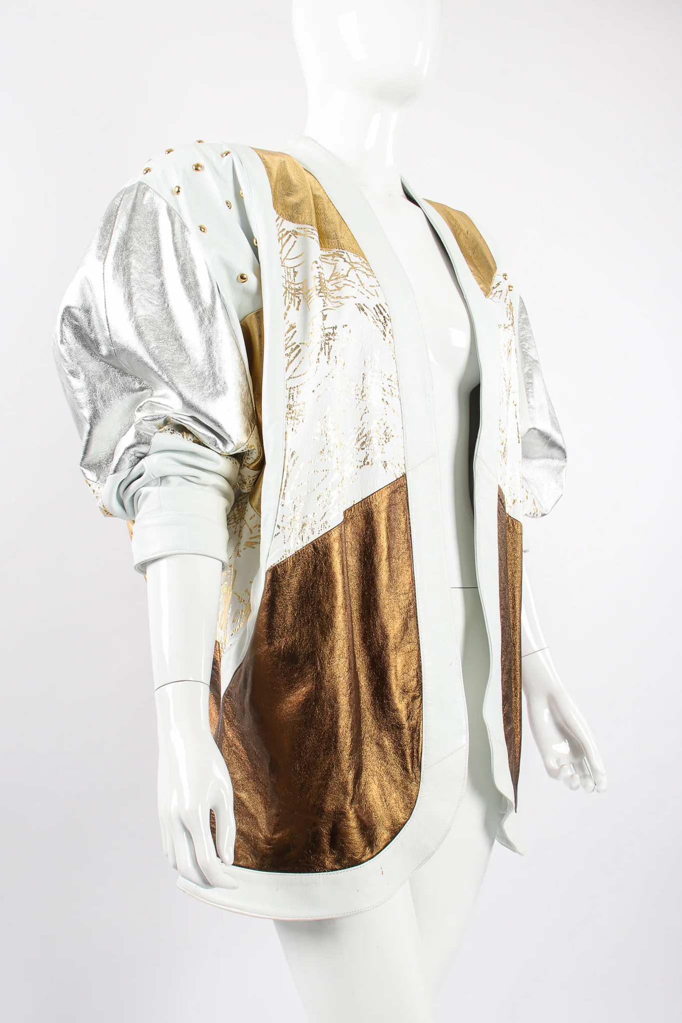 Mixed Metallic Leather Jacket