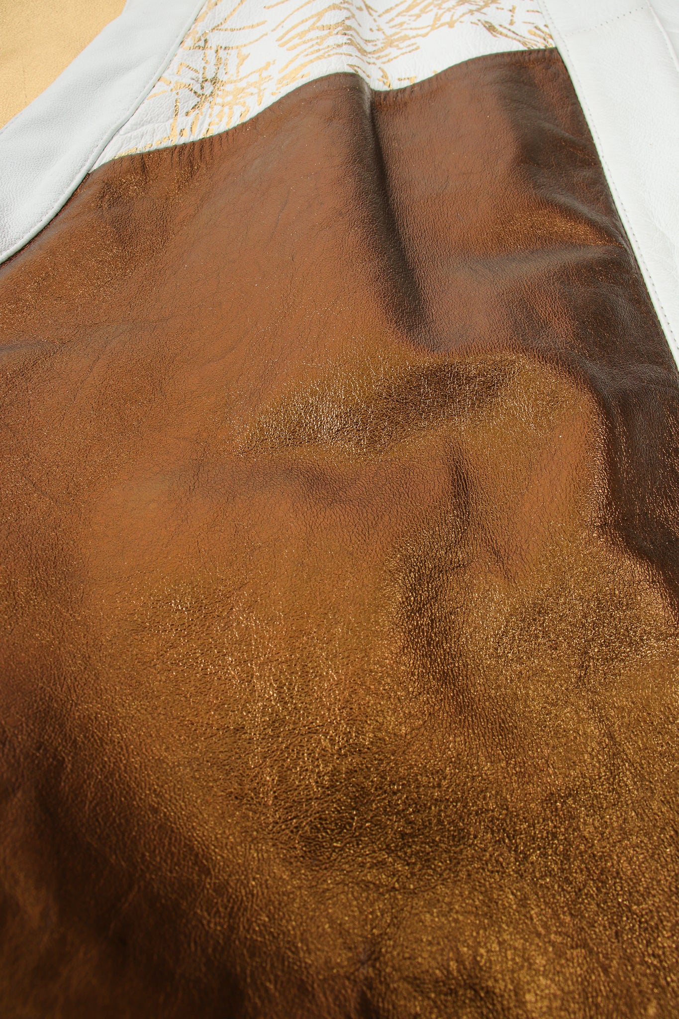 Mixed Metallic Leather Jacket - Image 11