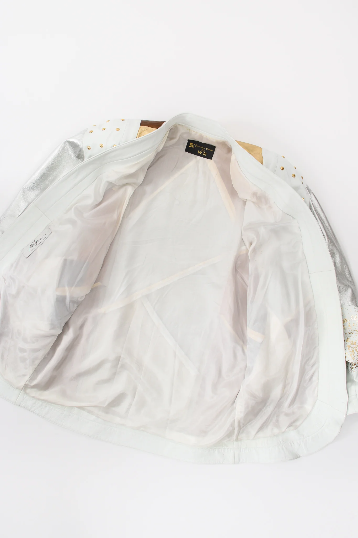 Mixed Metallic Leather Jacket - Image 12