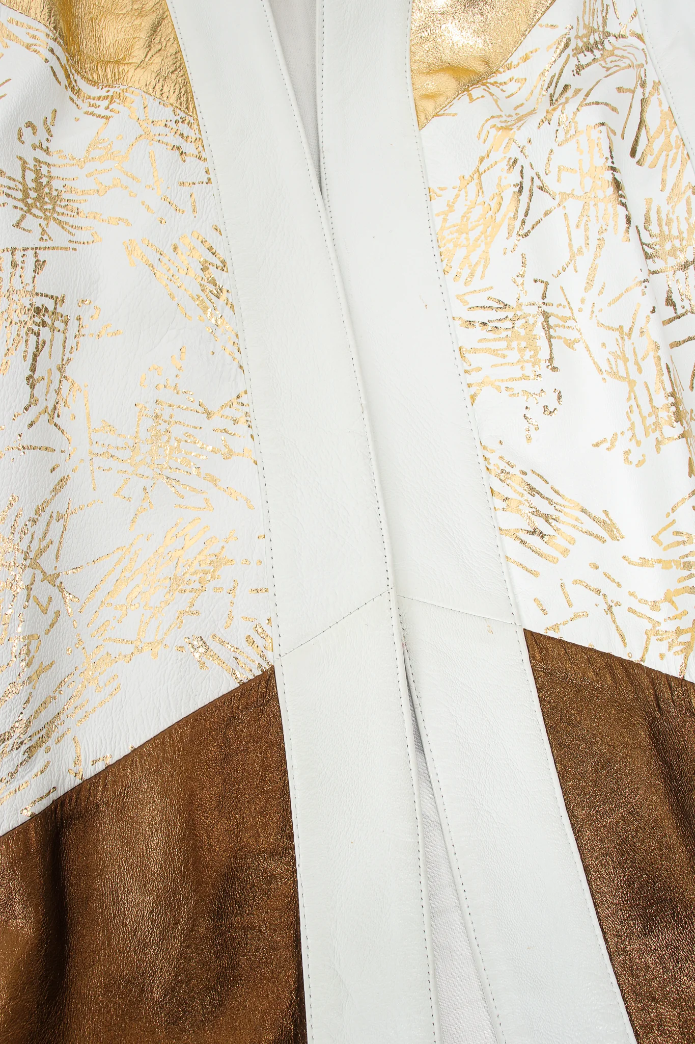 Mixed Metallic Leather Jacket - Image 14
