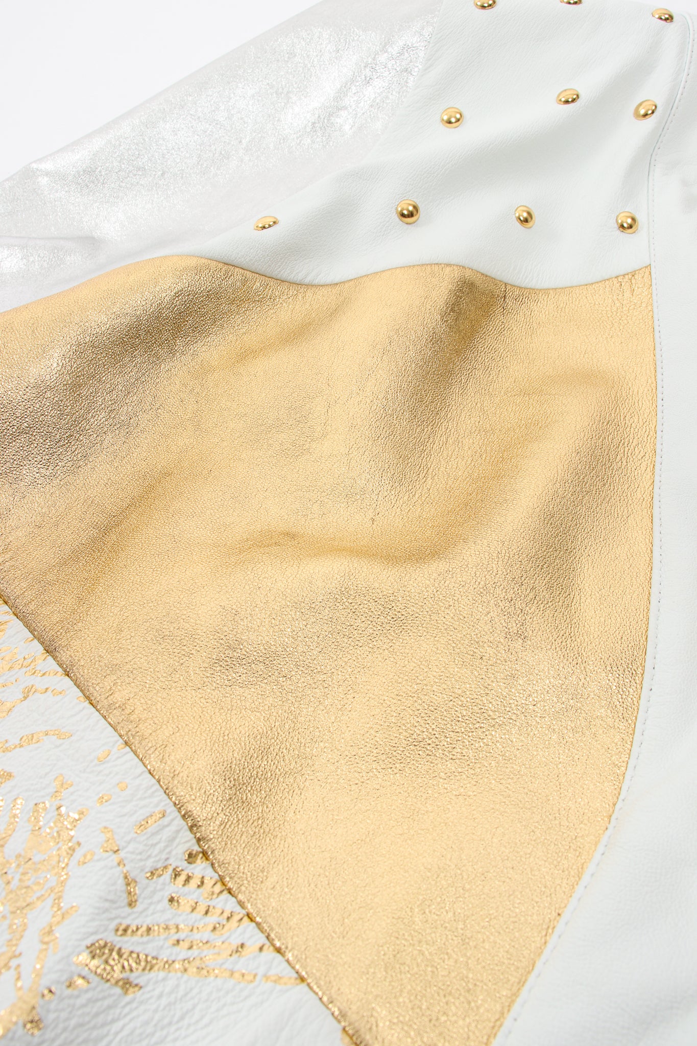 Mixed Metallic Leather Jacket - Image 16
