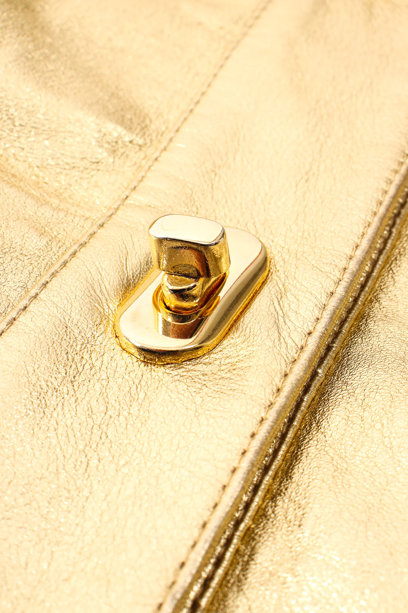 Gold Leather Turnlock Jacket - Image 12