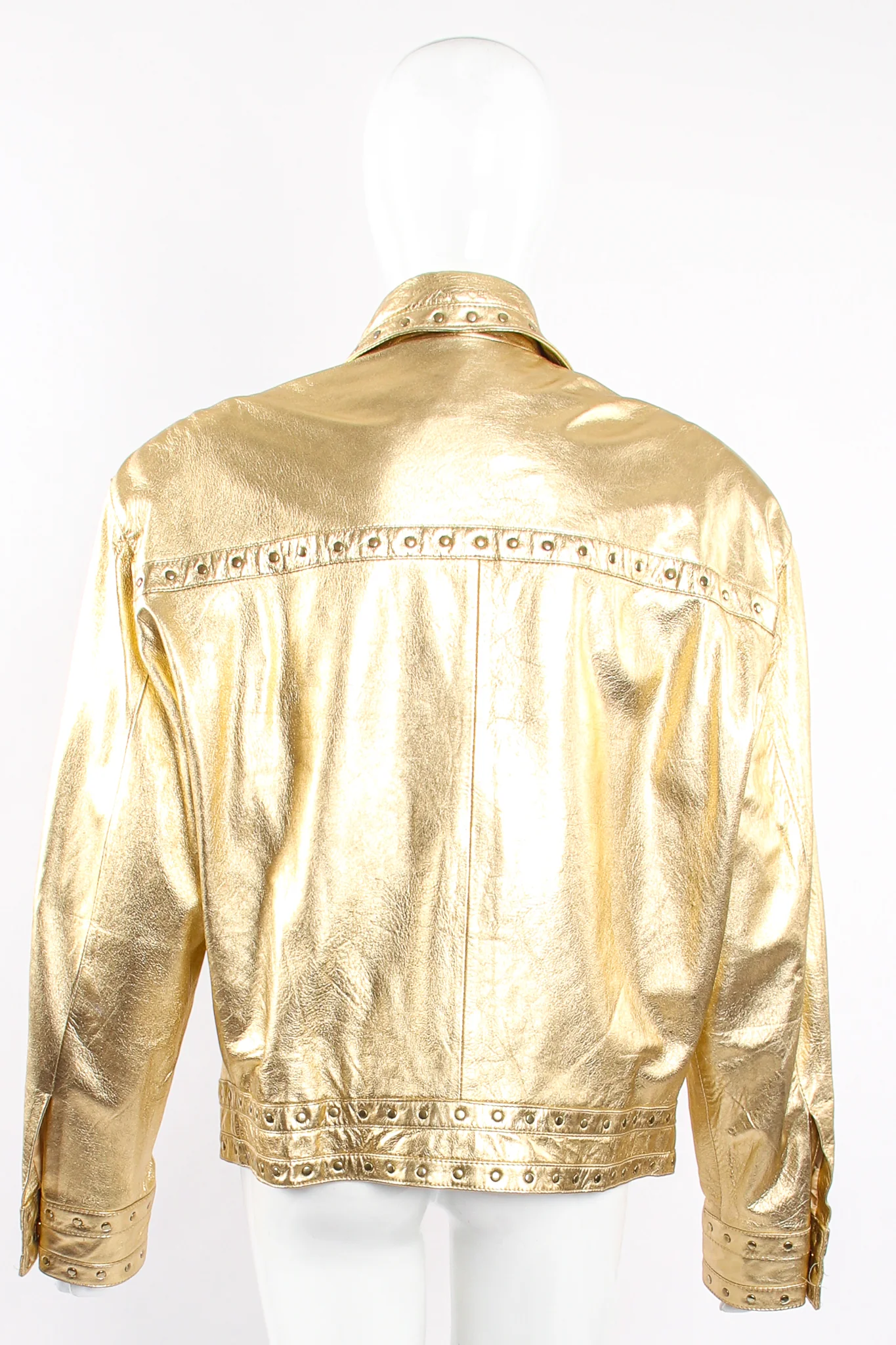 Gold Leather Turnlock Jacket - Image 8